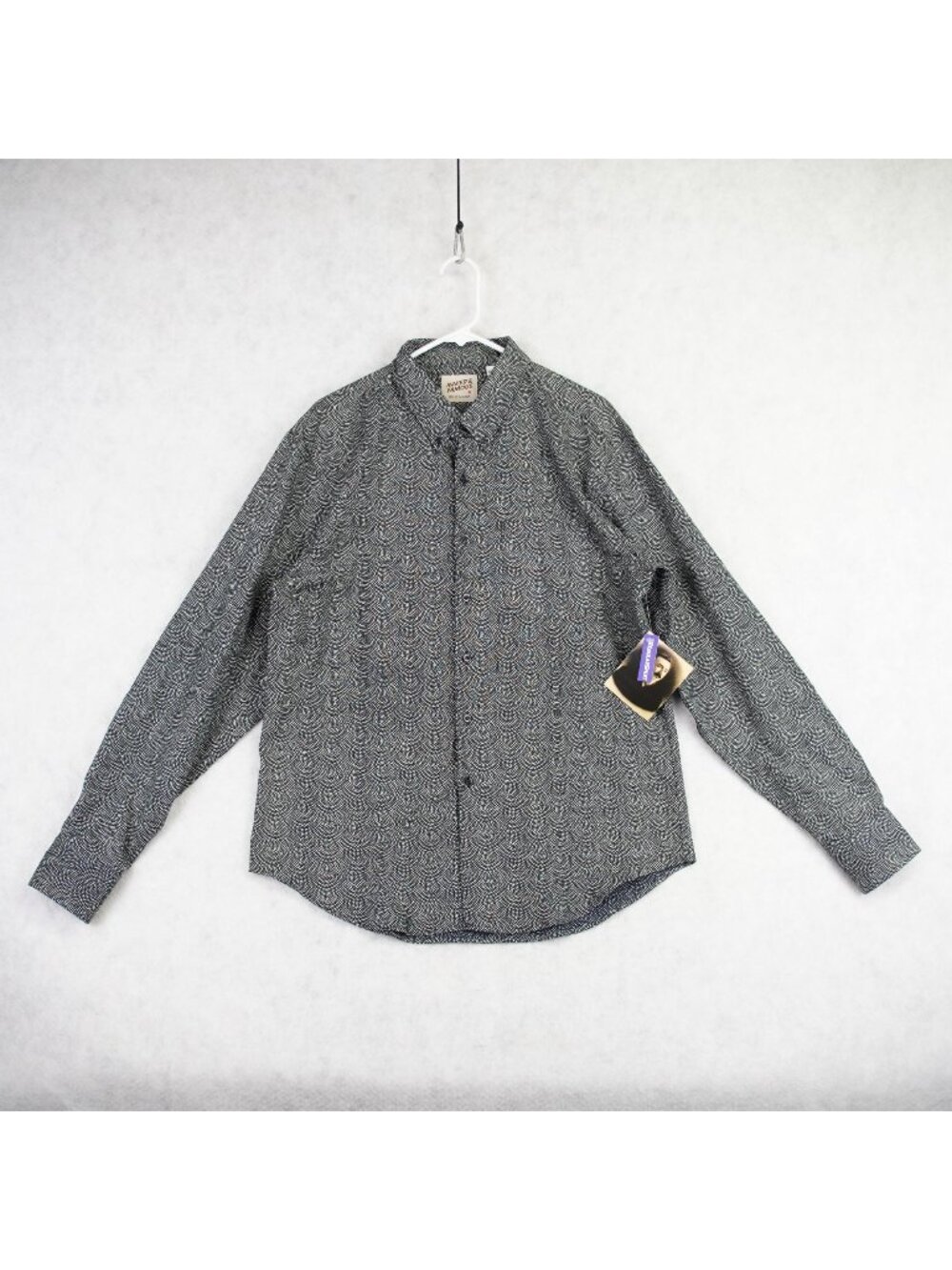 Naked & Famous Mens  Button-Up Shirt XL Polka Dot Japanese Fabric Made In Canada